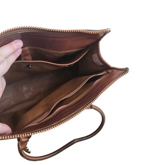 AS IS/FAIR/PROJECT BAG Vintage Dooney & Bourke All Weather Leather Satchel Brown - Picture 13 of 16